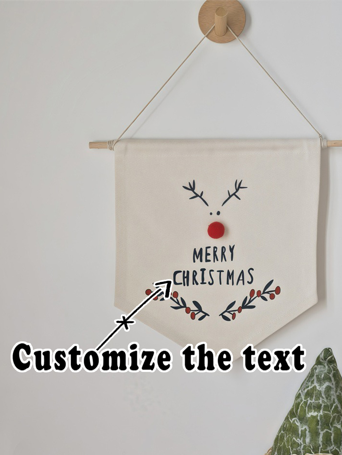 Custom Reindeer Christmas Wall Banner